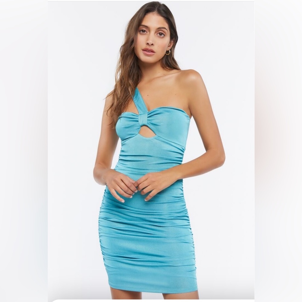 Ruched One-Shoulder Mini Dress Never Used !!!